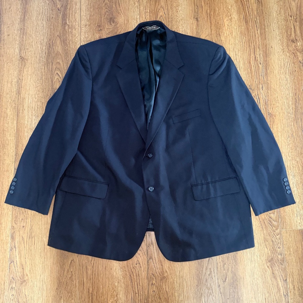 Pronto Uomo Blue 100% Wool Mens 50R Comfort Stretch 2 Button Blazer Sport Coat